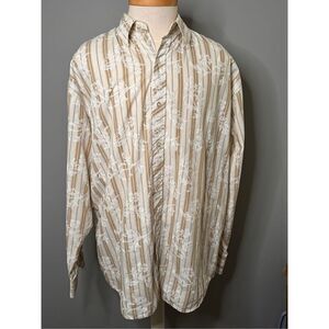 Southpole Mens Striped Floral Shirt, size XXL